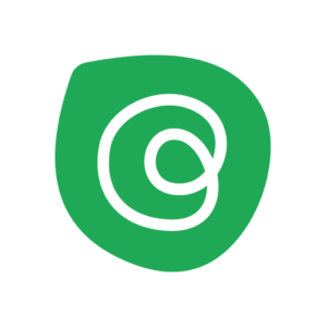 Grünes Symbol mit geschwungenem @ Zeichen