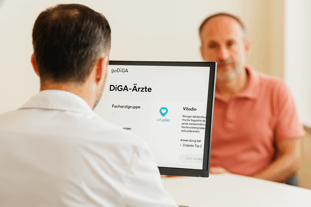 Arztberatung mit digitaler Gesundheitsplattform.