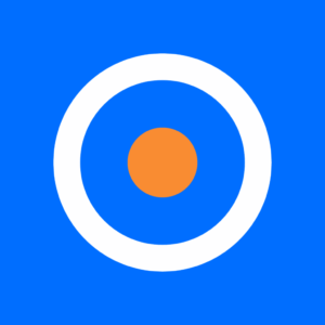 oriko-adhs-therapie-3119 Geometrisches Logo mit blauer Hintergrundfarbe